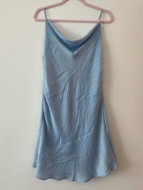 Altar'd State Pale Blue Cowl Slip Dress